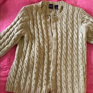 Gap green cable knit cardigan
